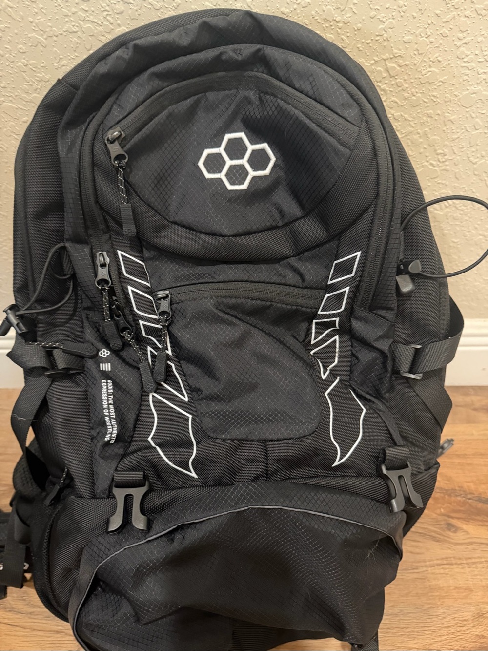 Black Men's Performance Backpack with Hex Logo